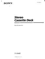 Sony TC-WA9ES - Owners Manual 